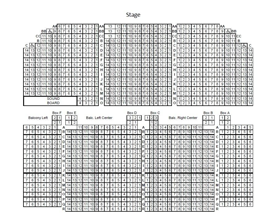 Seating Chart Paramount Arts Center